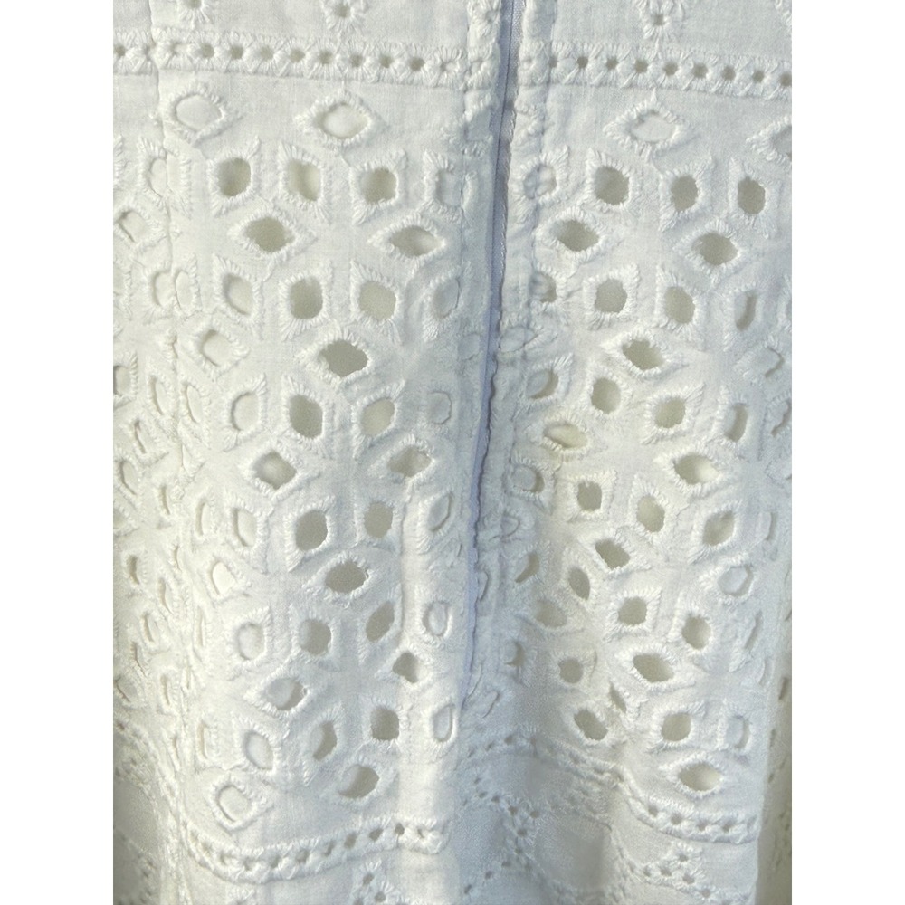 New York & Company Womens White Strapless Dress Eyelet size 0 Summer Resortwear - Picture 9 of 9